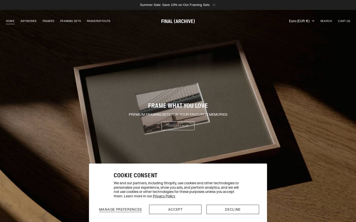 Final Archive homepage screenshot