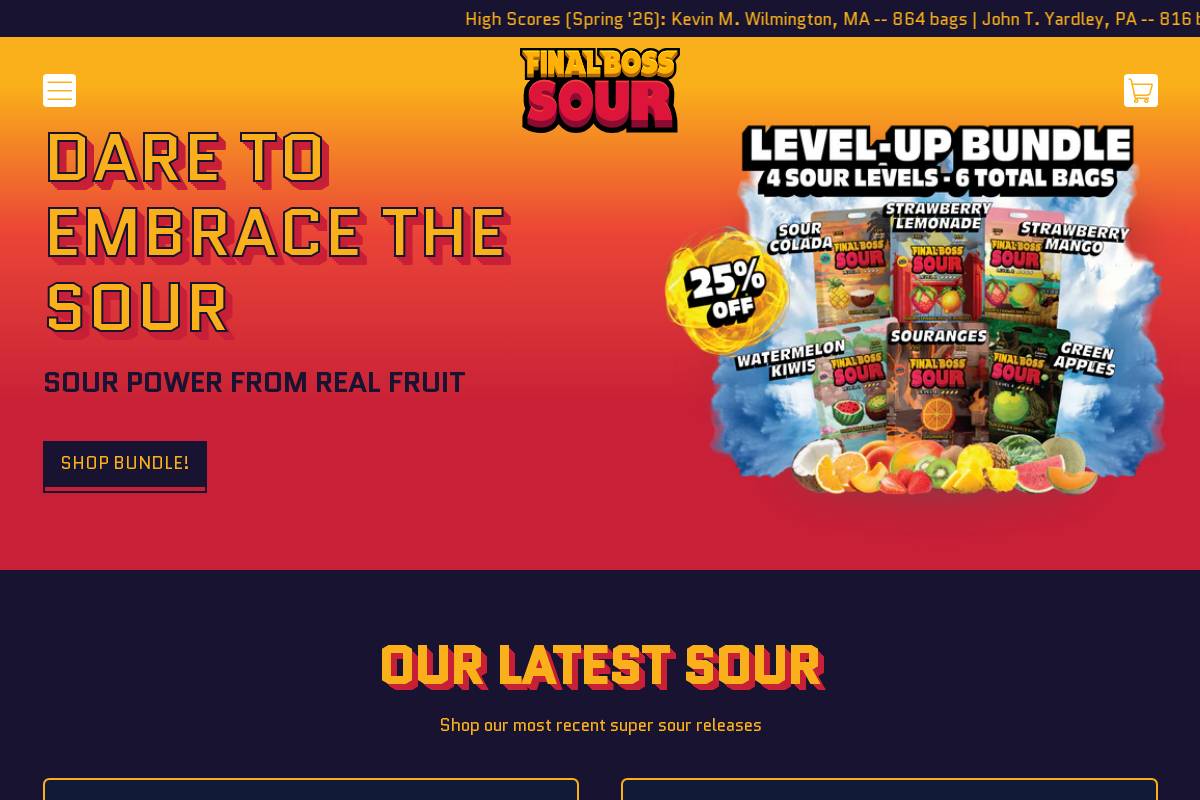 Finalbosssour homepage screenshot