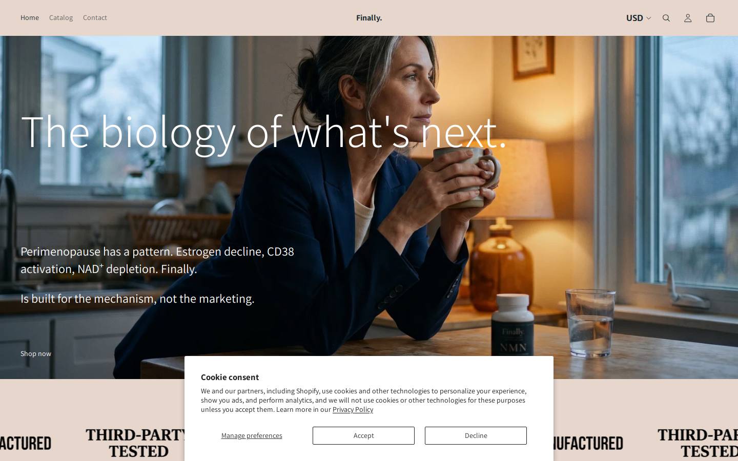 finally.health homepage screenshot
