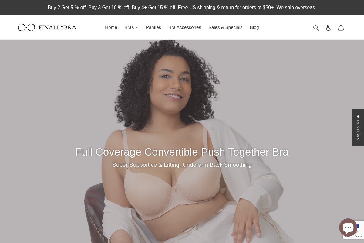 FINALLYBRA homepage screenshot