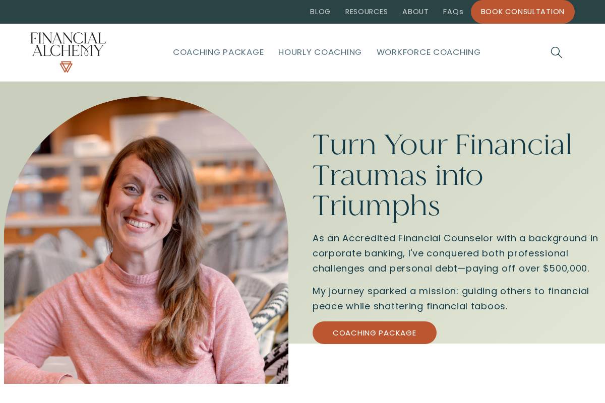 financialalchemycoaching.com homepage screenshot