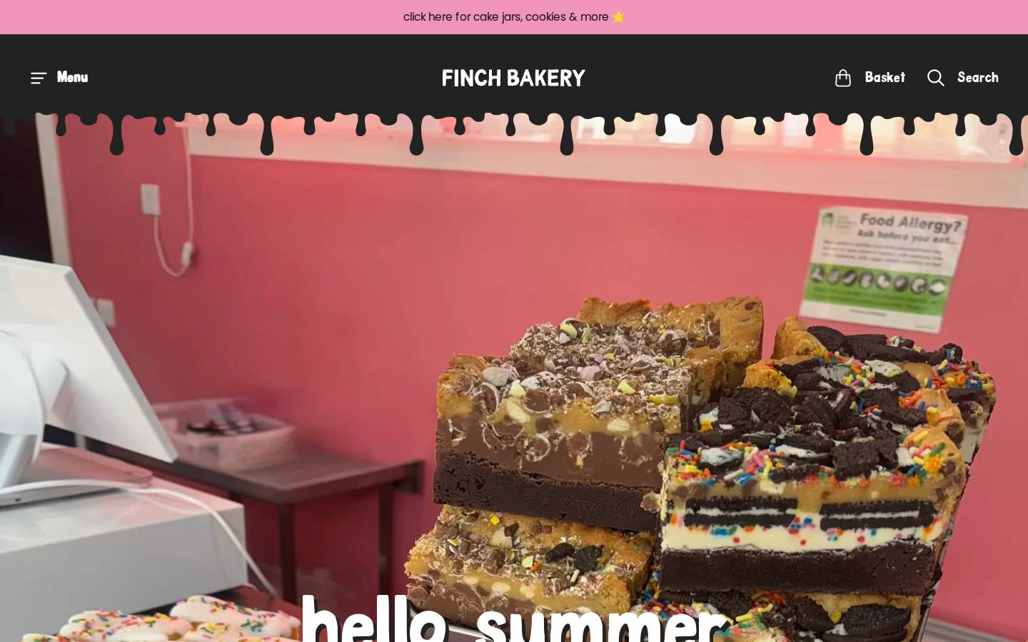 Finchbakery homepage screenshot