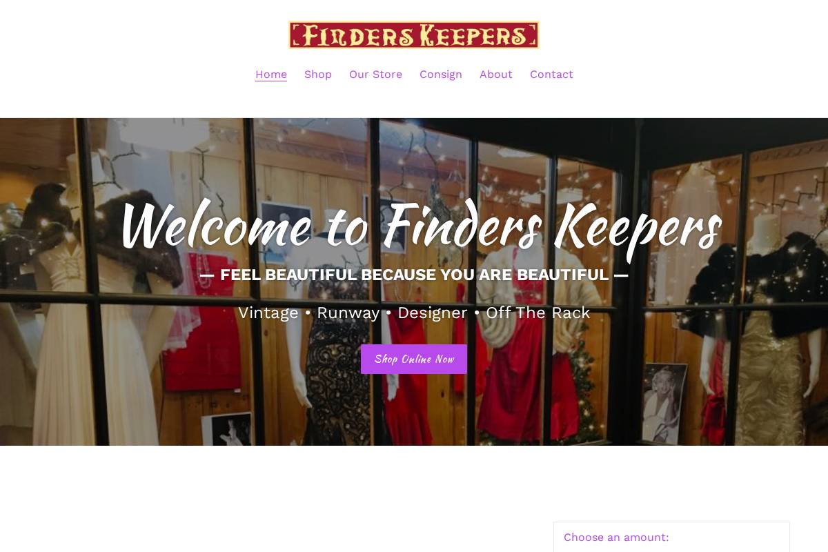 finderskeepersny.com homepage screenshot