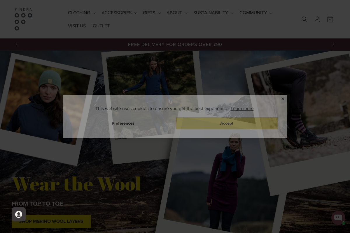 FINDRA Clothing homepage screenshot