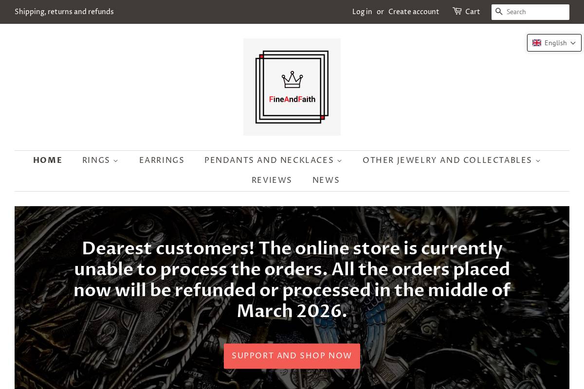 Fineandfaith homepage screenshot