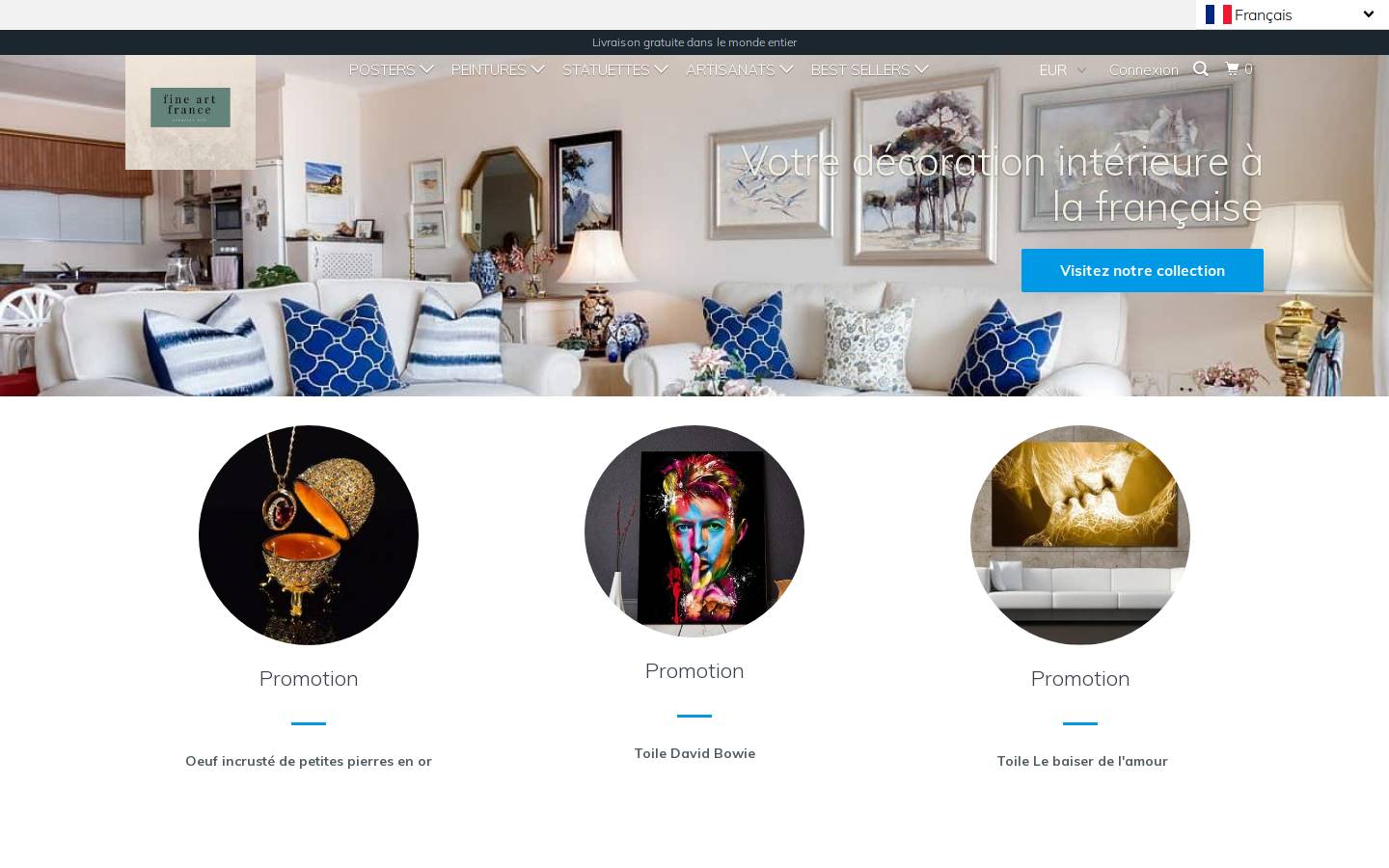 fineartfrance.com homepage screenshot