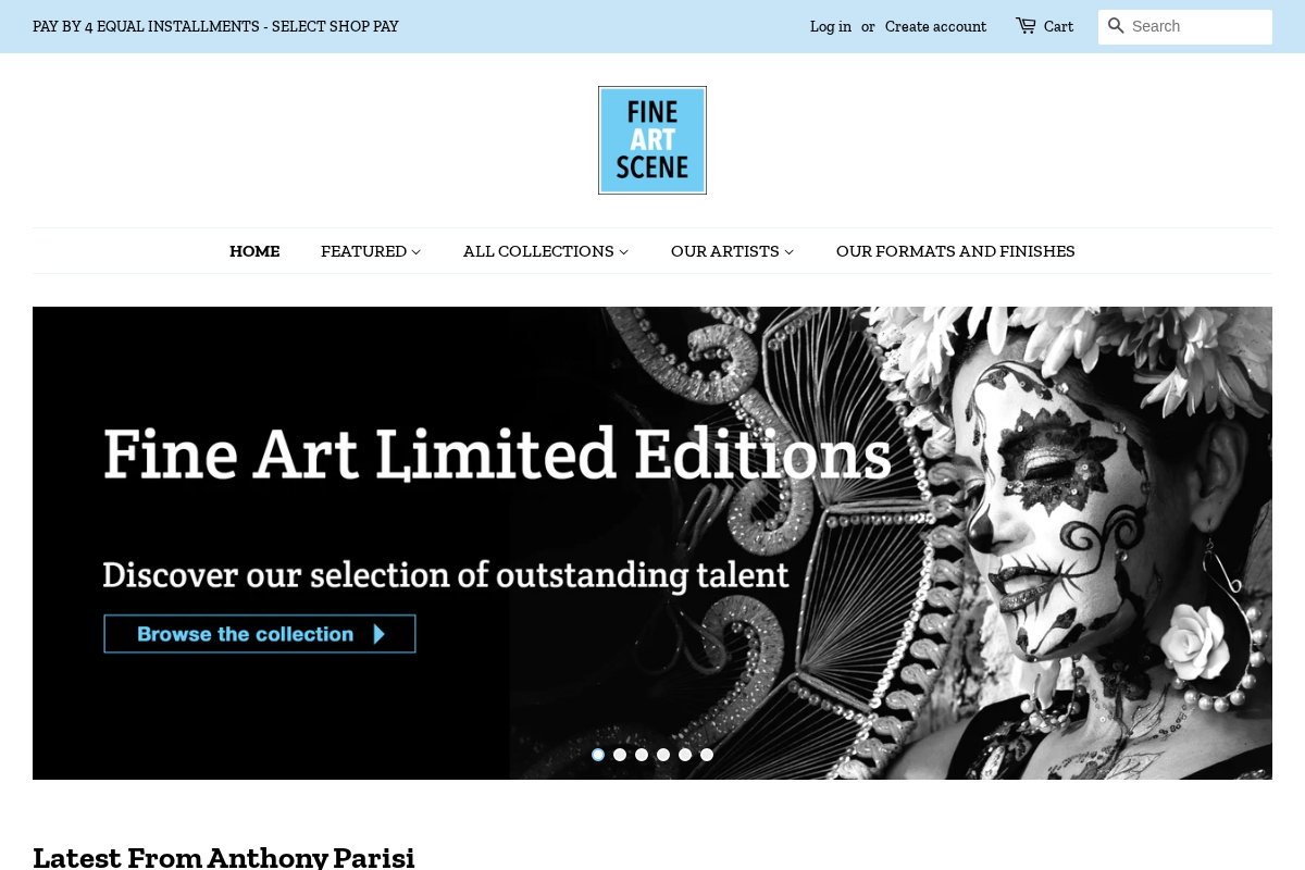 fineartscene.com homepage screenshot