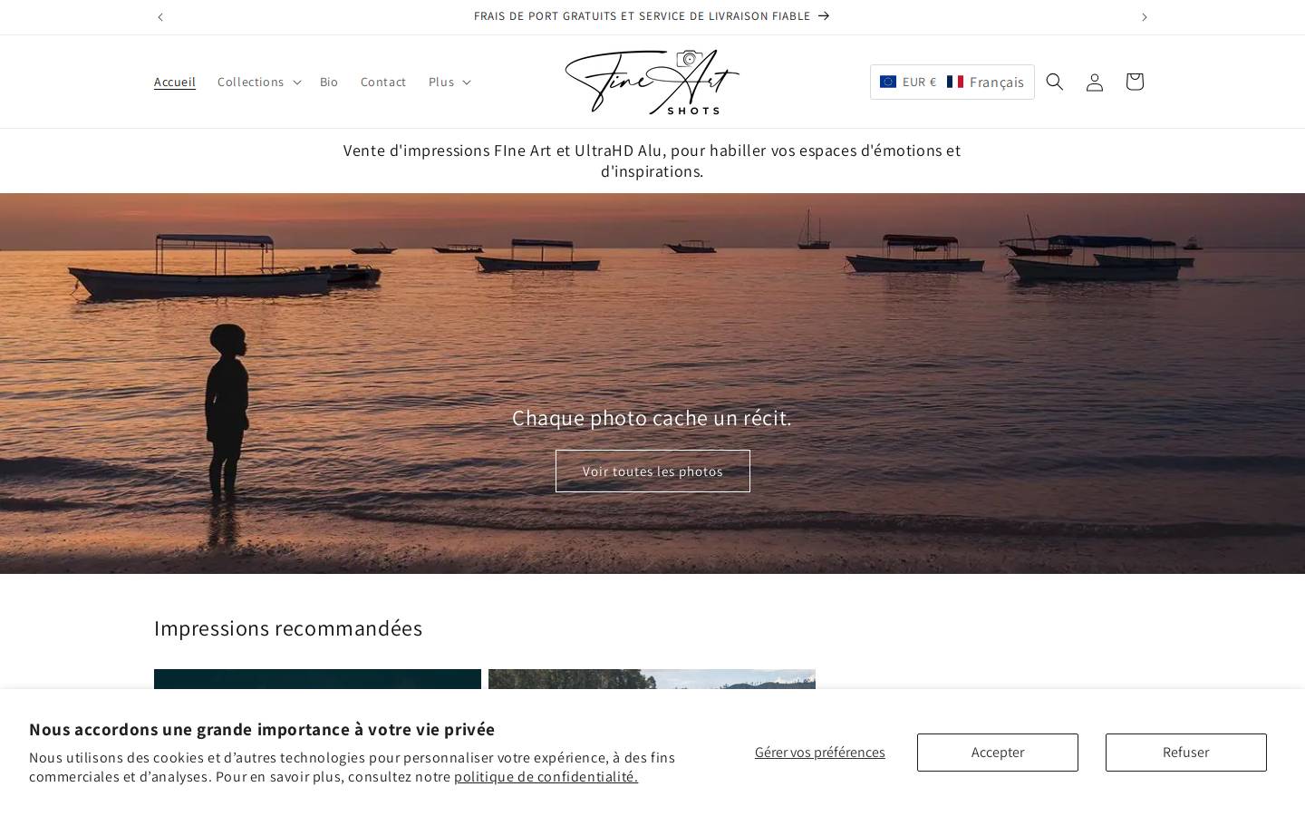 fineartshots.com homepage screenshot