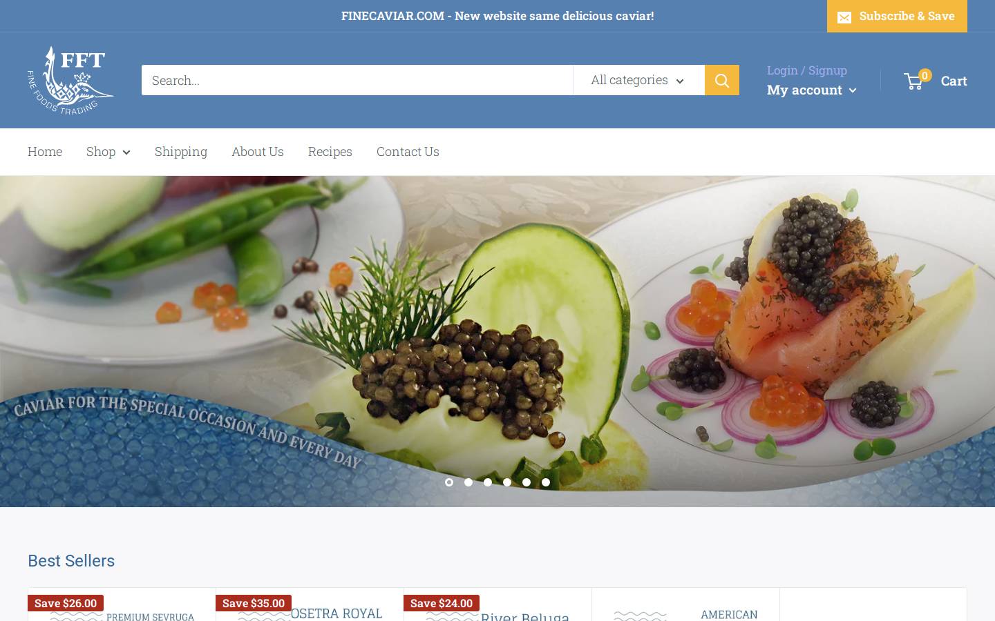 Fine Food International homepage screenshot
