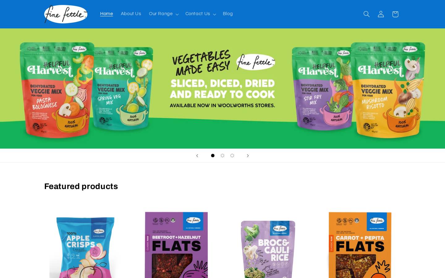 Fine Fettle Foods Pty Ltd homepage screenshot