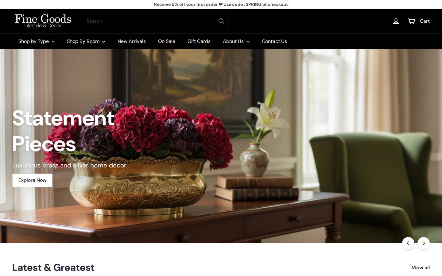 finegoods.co.za homepage screenshot