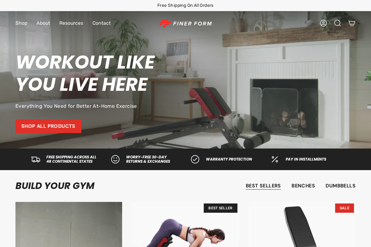 Finer Form homepage screenshot