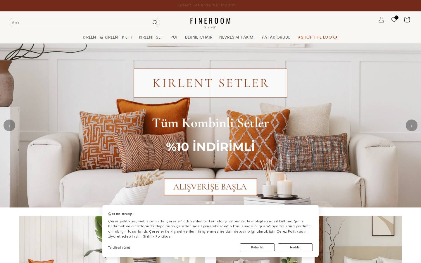 fineroomliving.com homepage screenshot