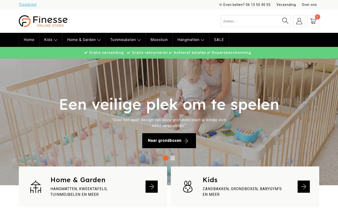 Finesse Online Store homepage screenshot