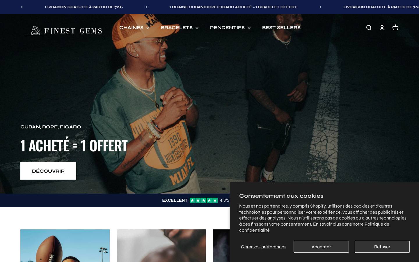 Finest Gems homepage screenshot