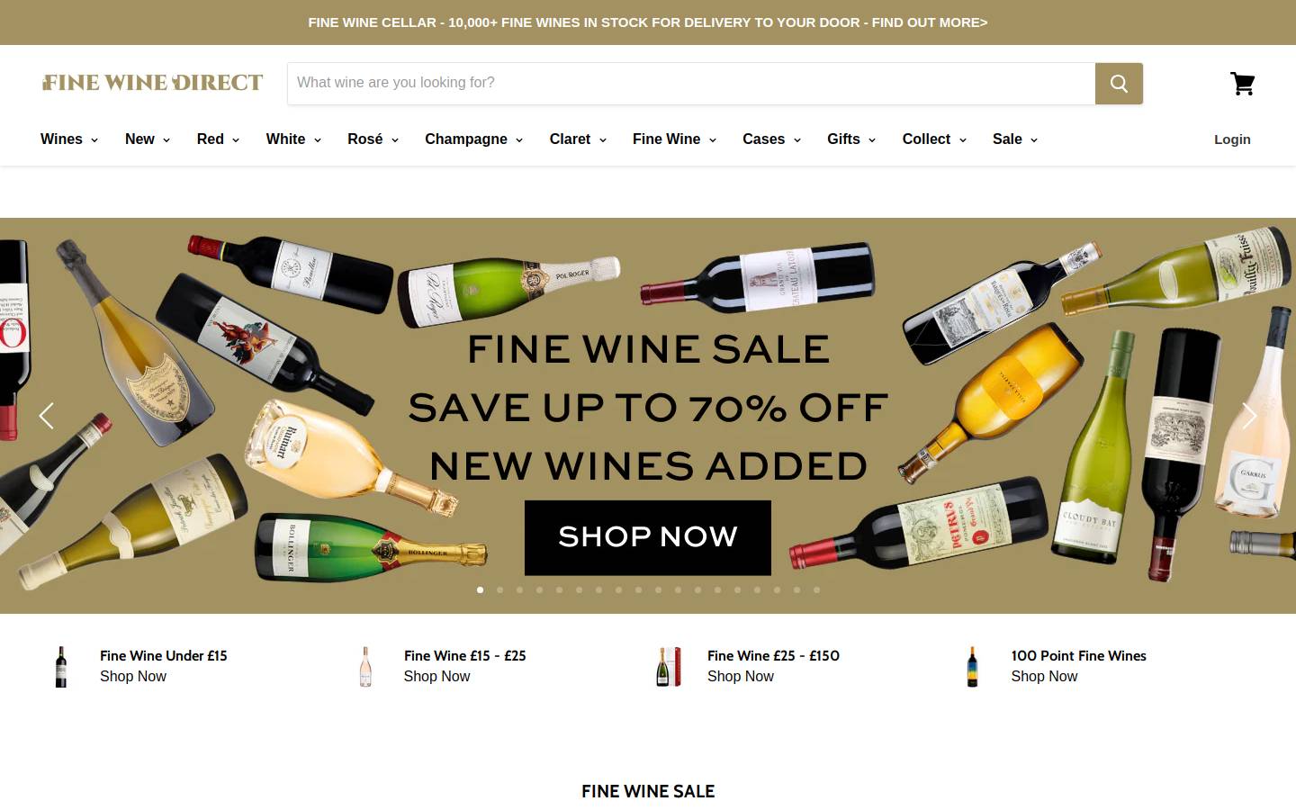 finewinedirect.net homepage screenshot