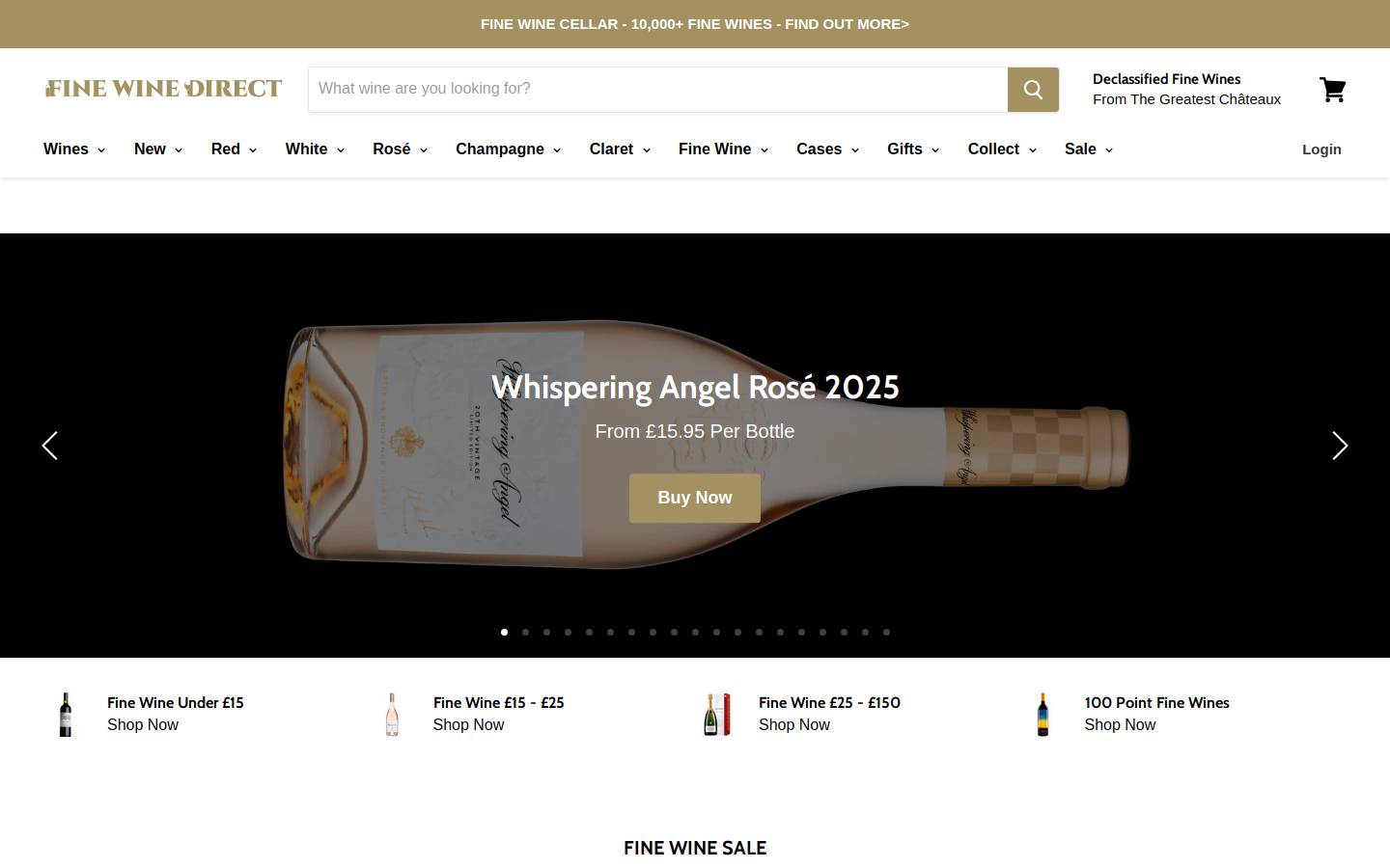 finewinesdirect.co.uk homepage screenshot