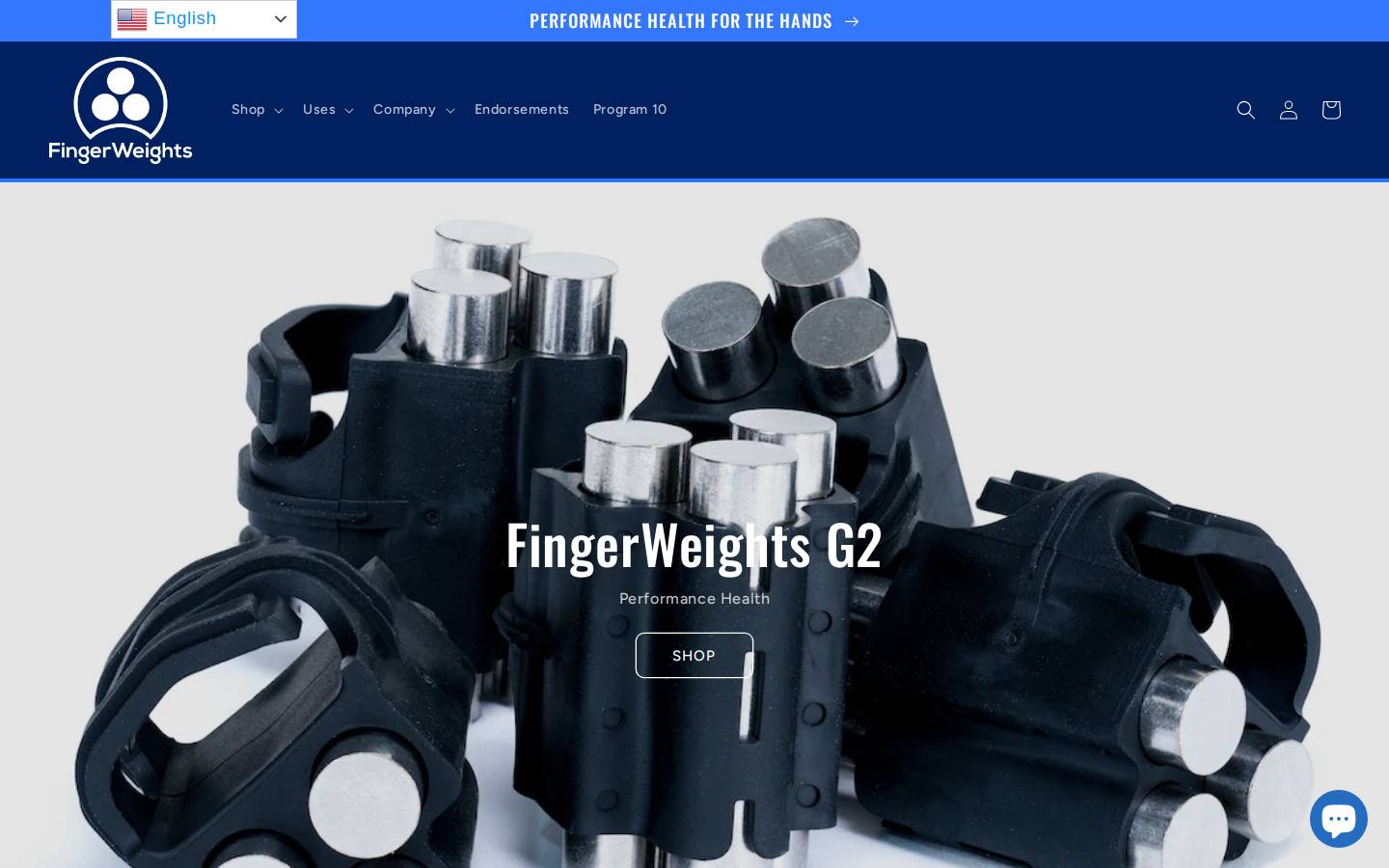 fingerweights.com homepage screenshot