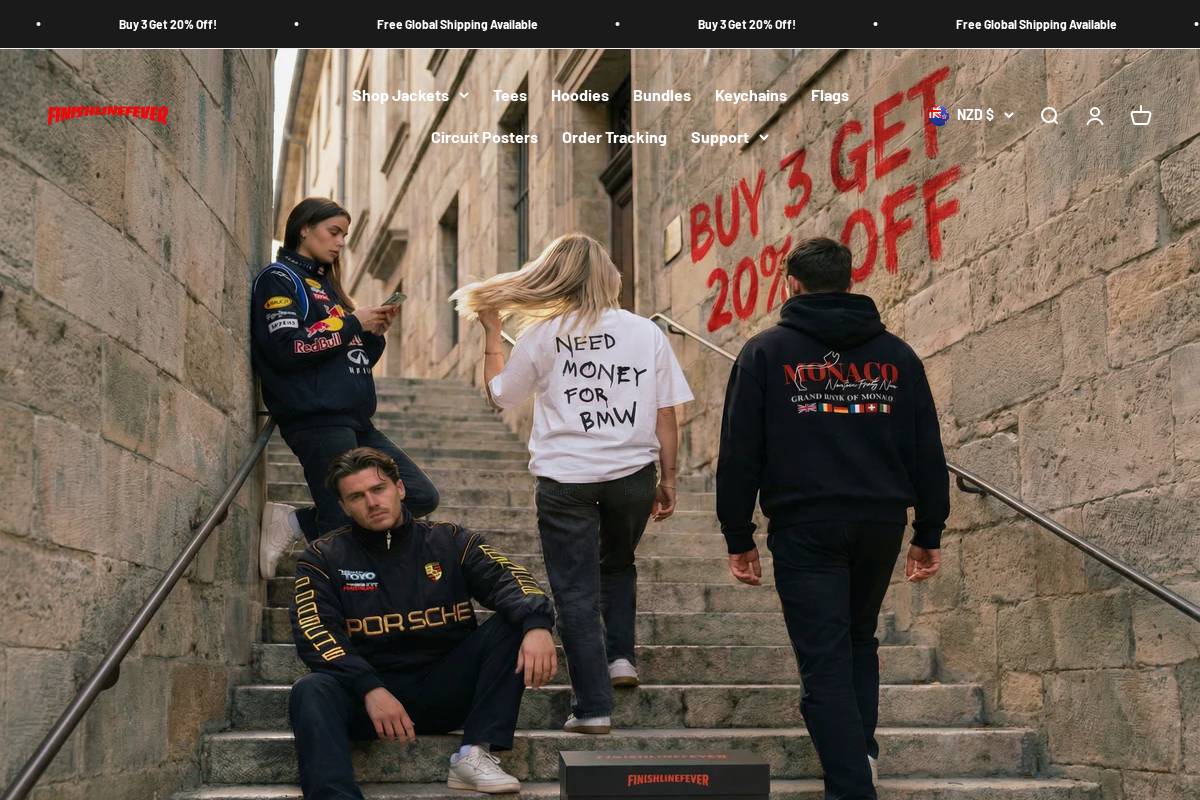 Finishlinefever homepage screenshot