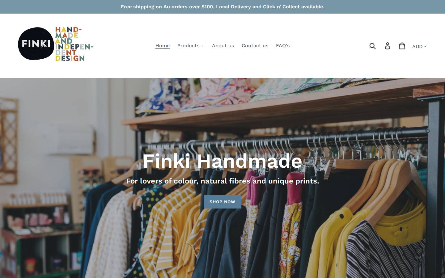 finki.com.au homepage screenshot