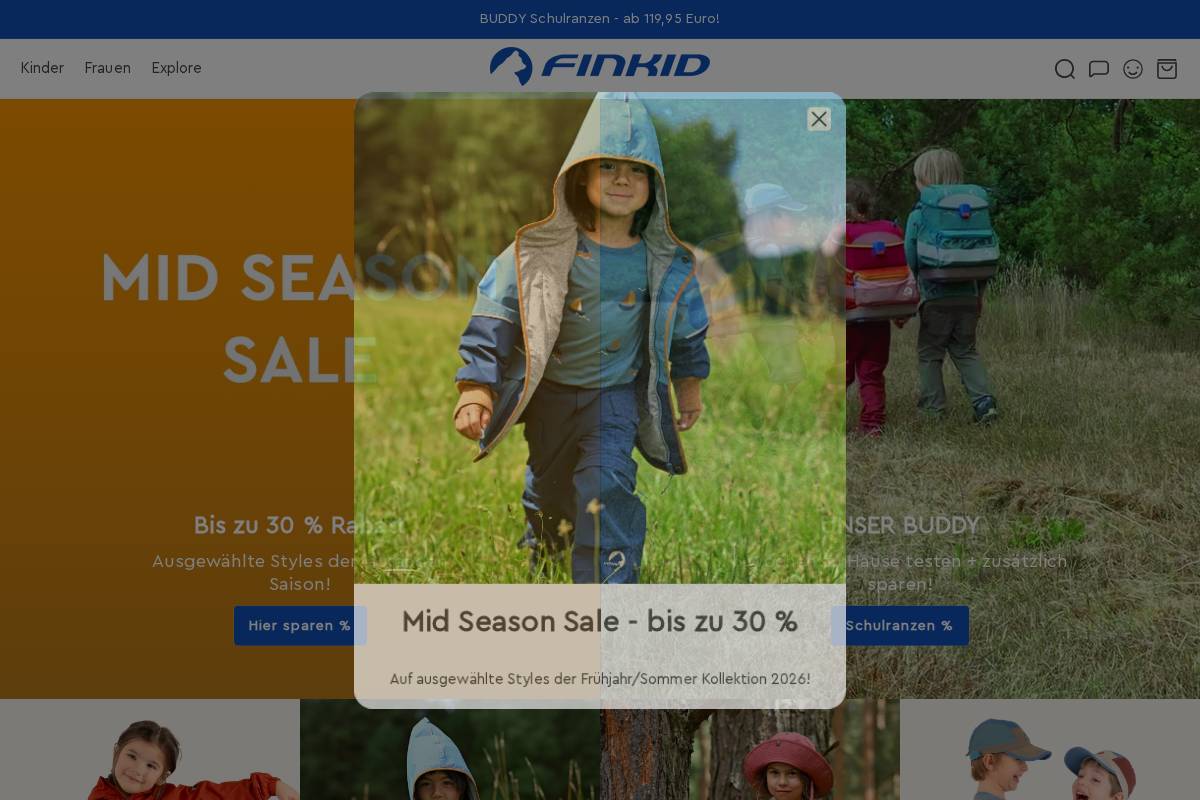 finkid homepage screenshot