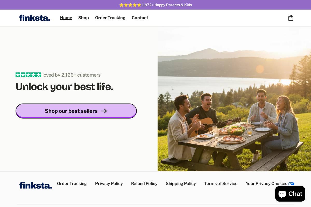 finksta.com homepage screenshot