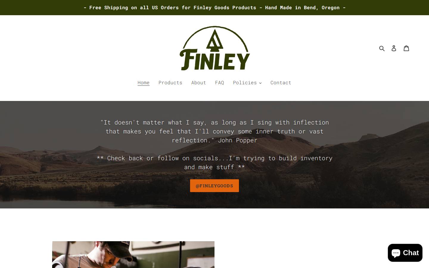 finleygoods.com homepage screenshot