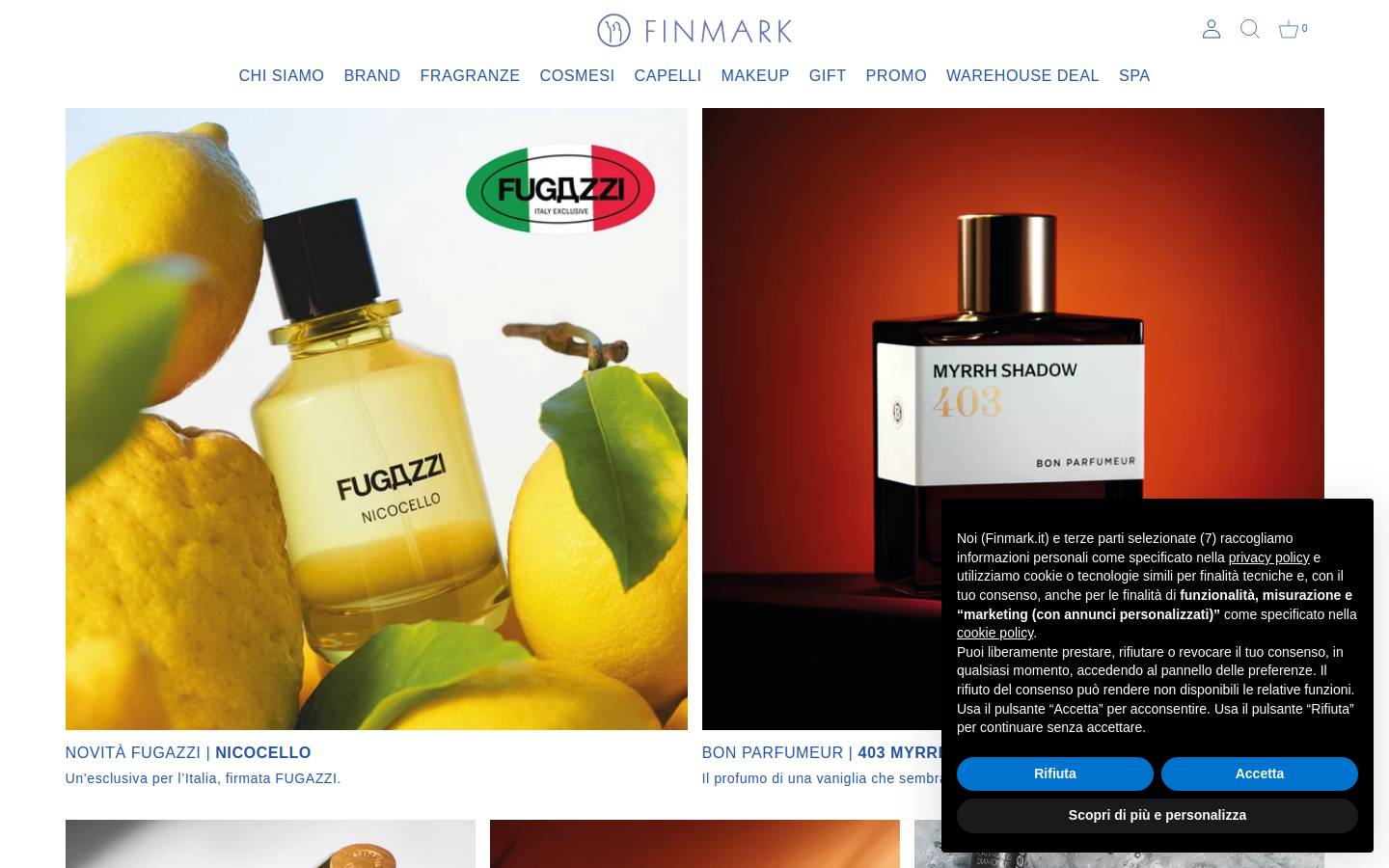 Finmark Profumeria Artistica dal 1998 homepage screenshot