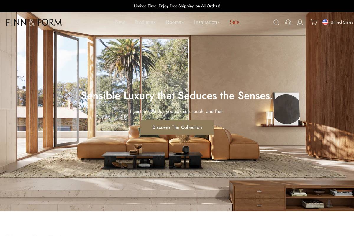 Finn & Form homepage screenshot