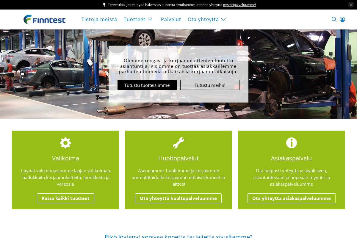finntest.fi homepage screenshot