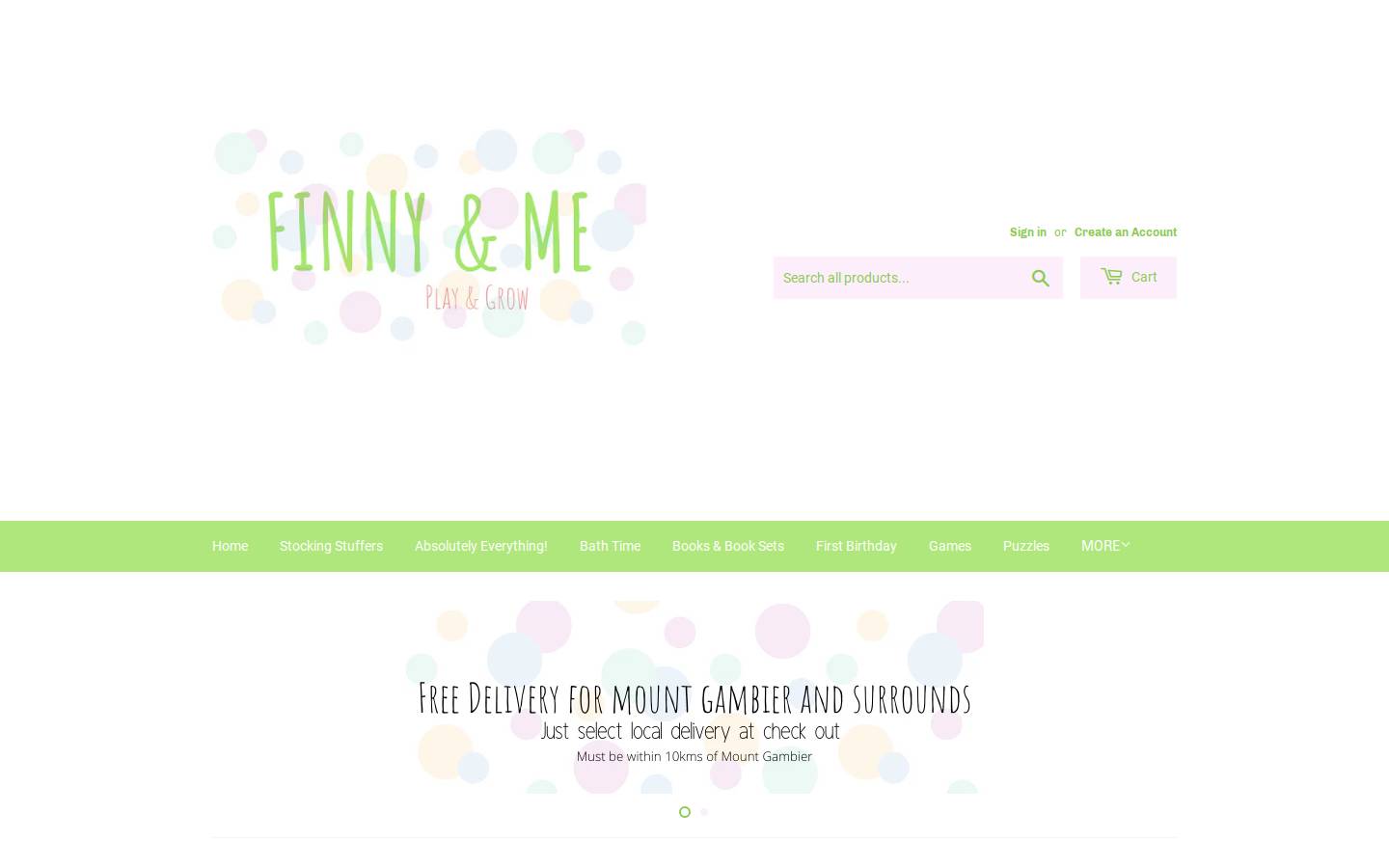 finnyandme.com.au homepage screenshot