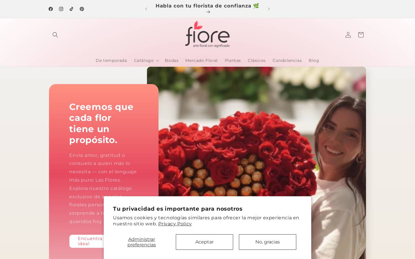 fiorecolombia.com homepage screenshot