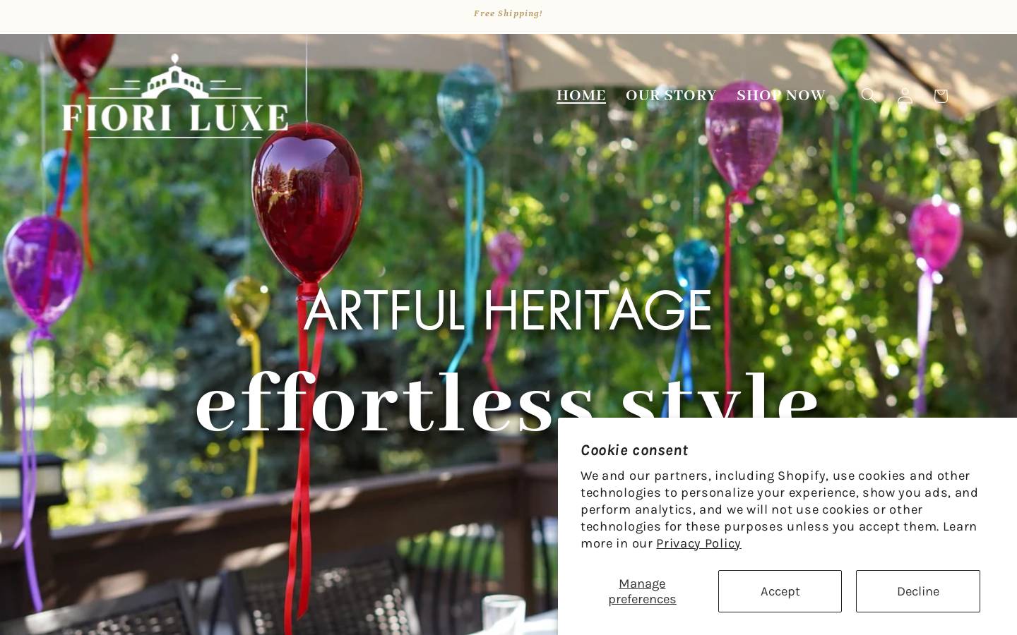 fioriluxe.com homepage screenshot