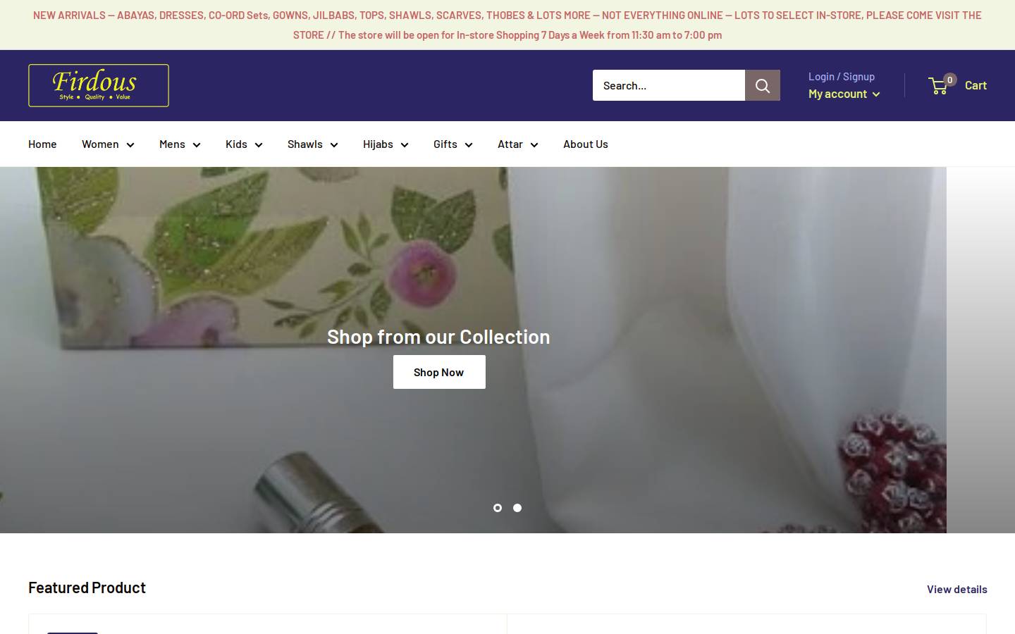 firdous.ca homepage screenshot