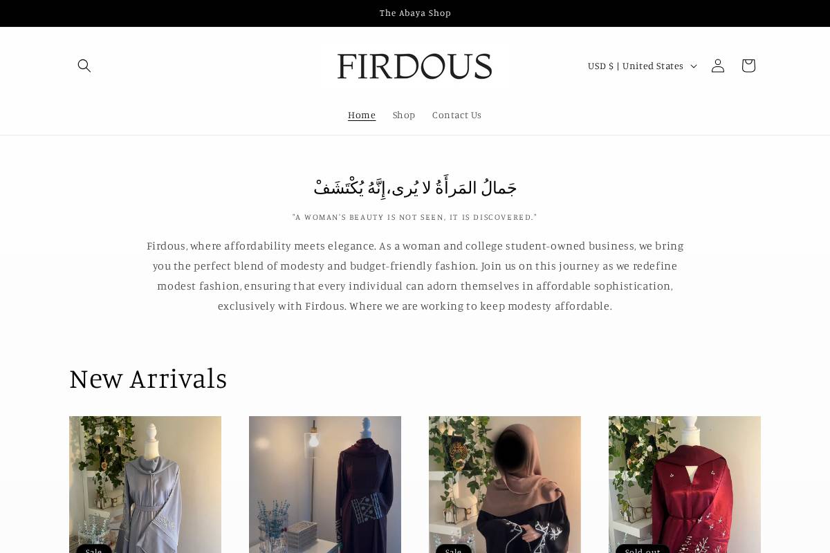firdouscol.com homepage screenshot