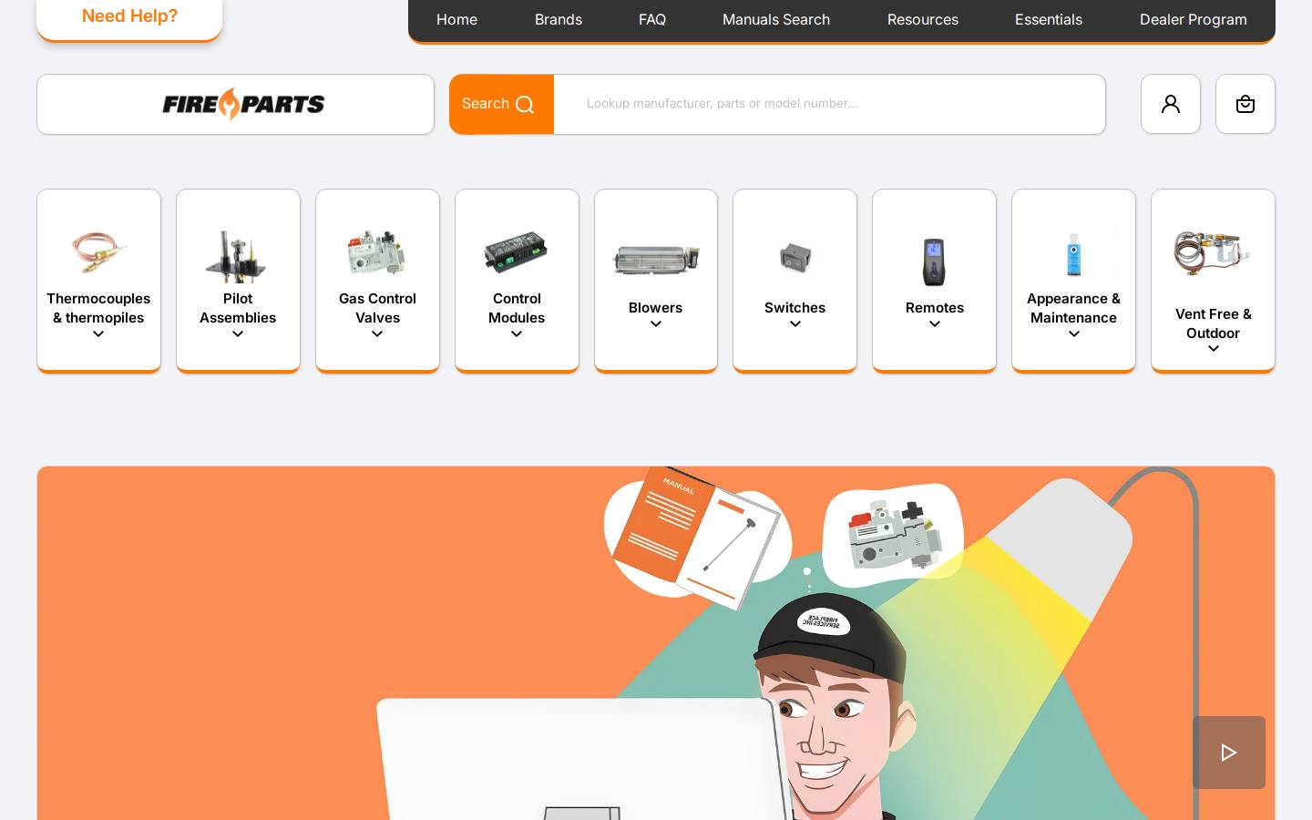 fire-parts.com homepage screenshot