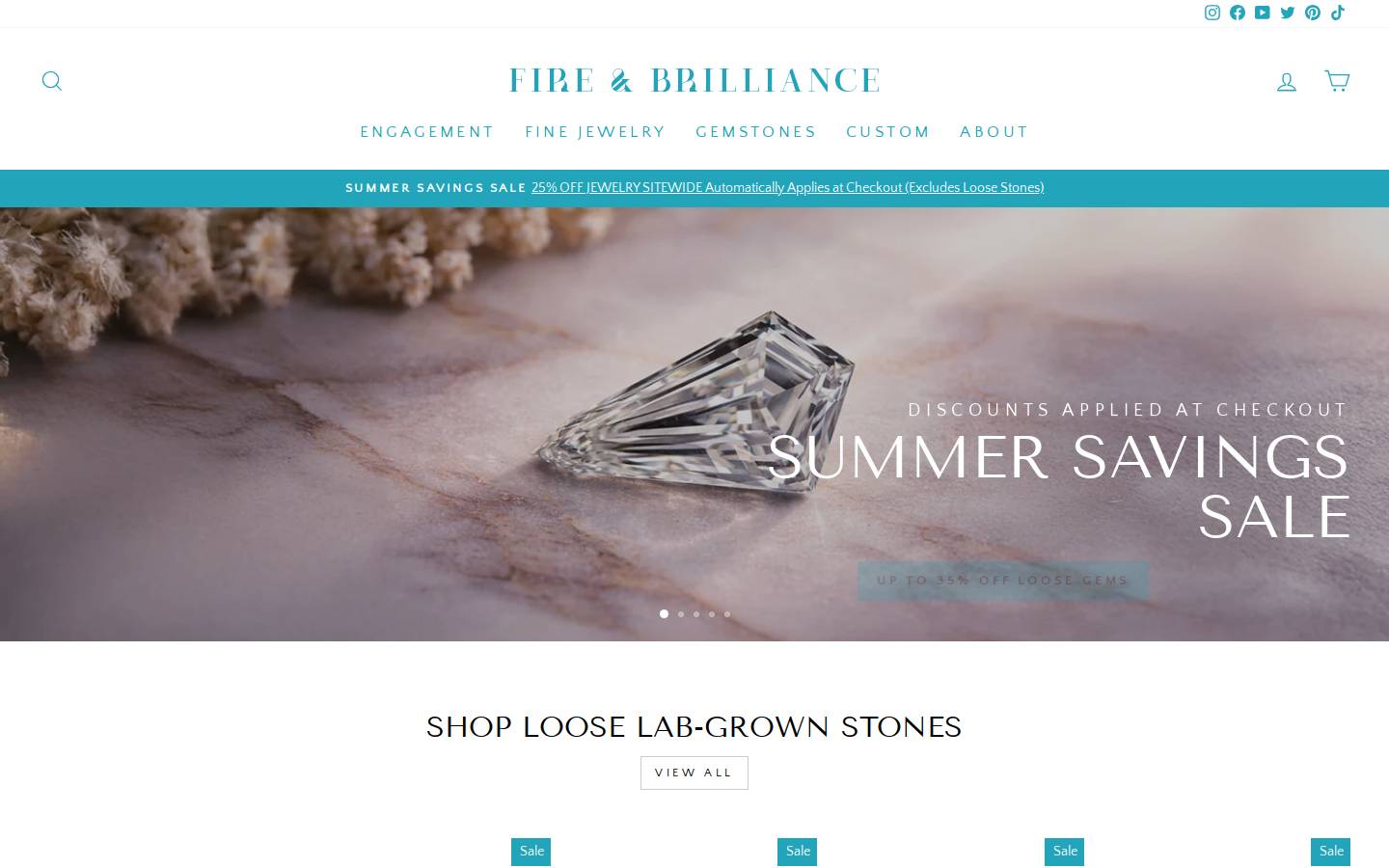 Fireandbrilliance homepage screenshot