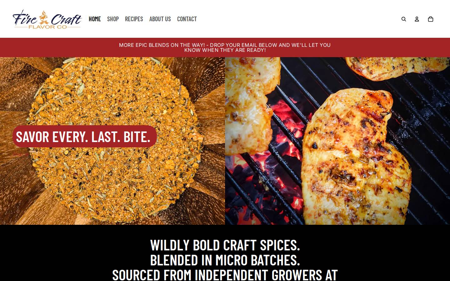 firecraftflavor.com homepage screenshot