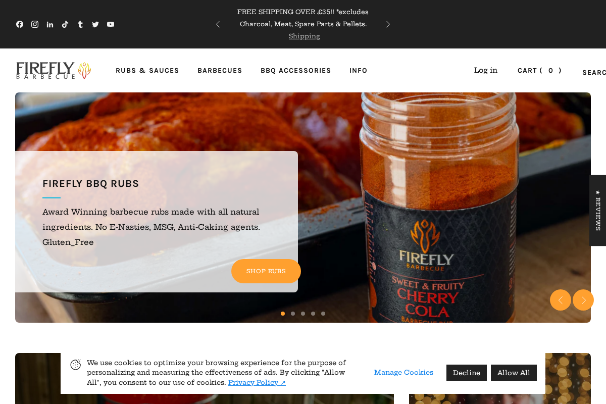 Fireflybbq homepage screenshot