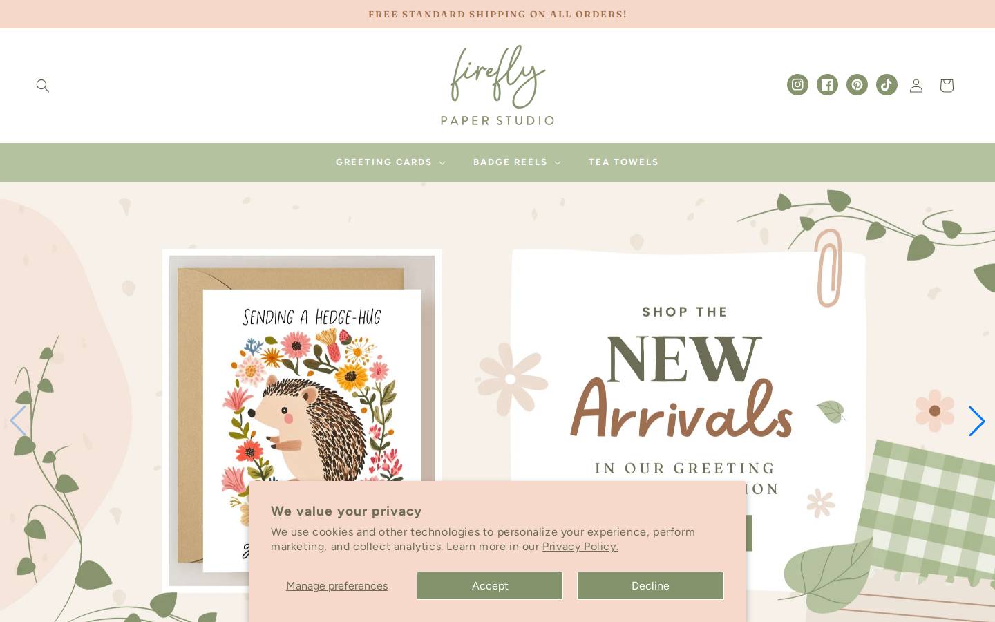 fireflypaper.com homepage screenshot
