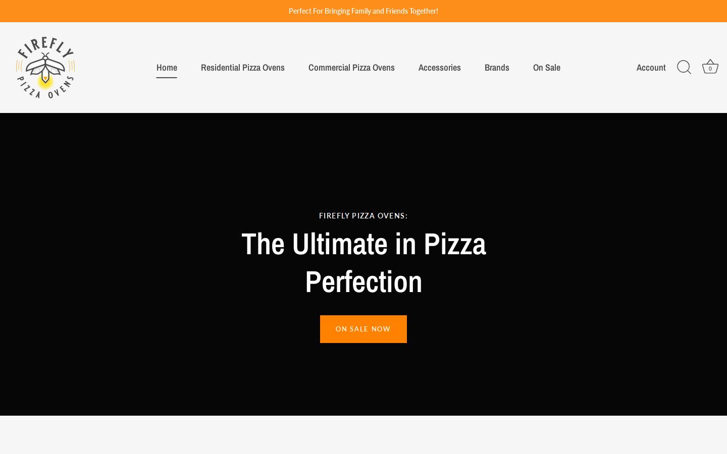 Firefly Pizza Ovens homepage screenshot