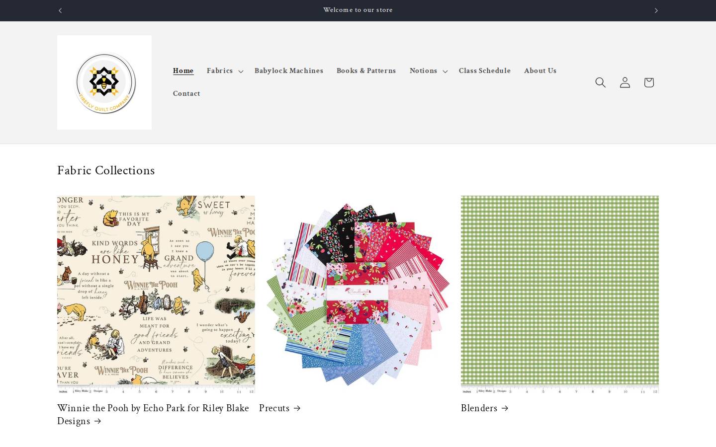 fireflyquiltcompany.com homepage screenshot