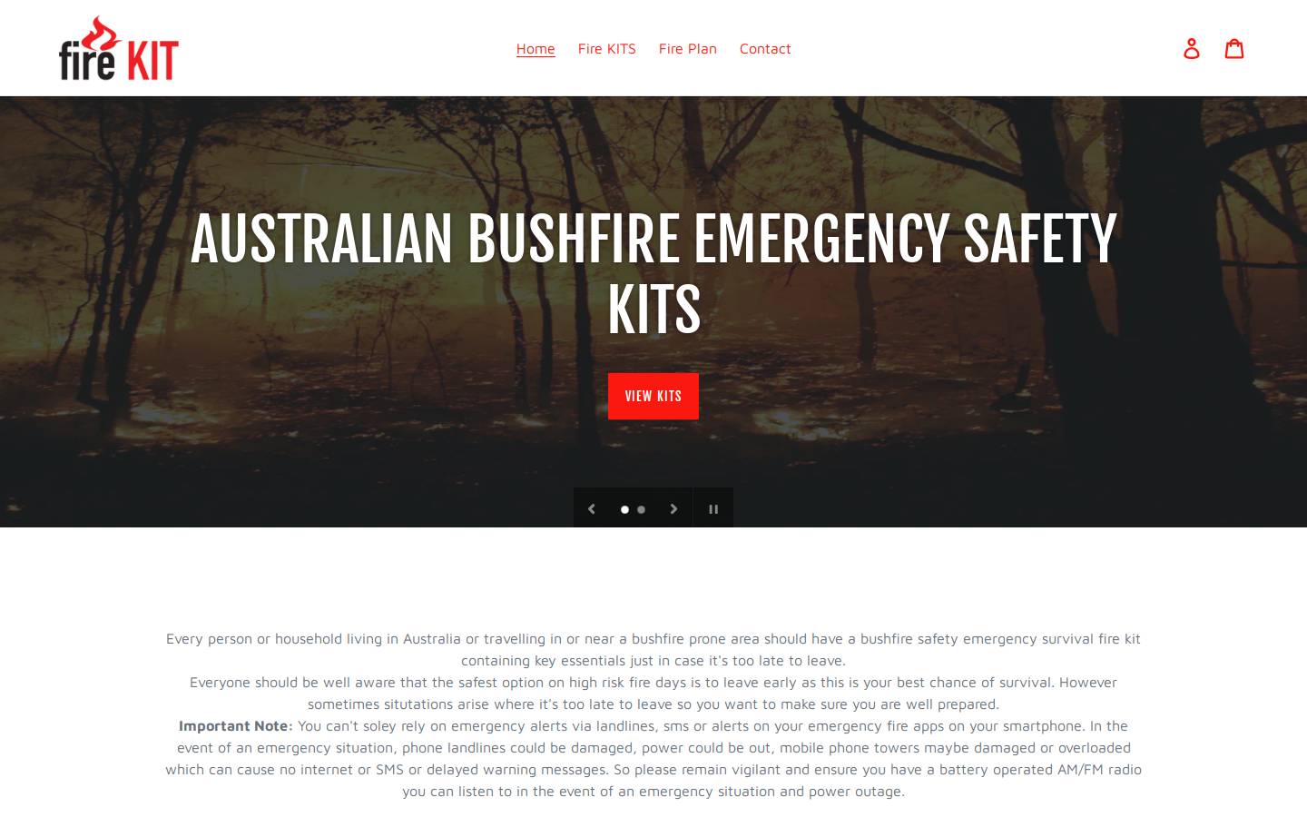 firekit.com.au homepage screenshot