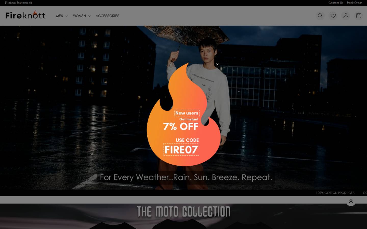 Fireknott Fashion Pvt. Ltd. homepage screenshot