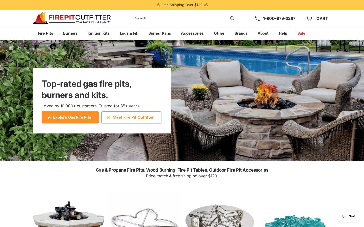 Firepit Outfitter homepage screenshot