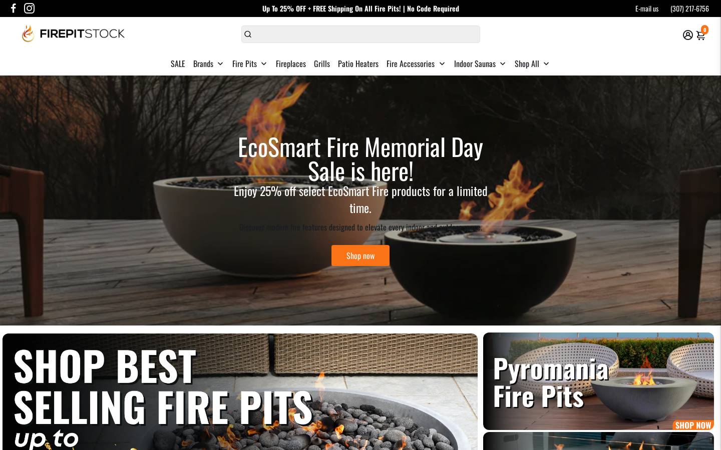 Firepitstock homepage screenshot