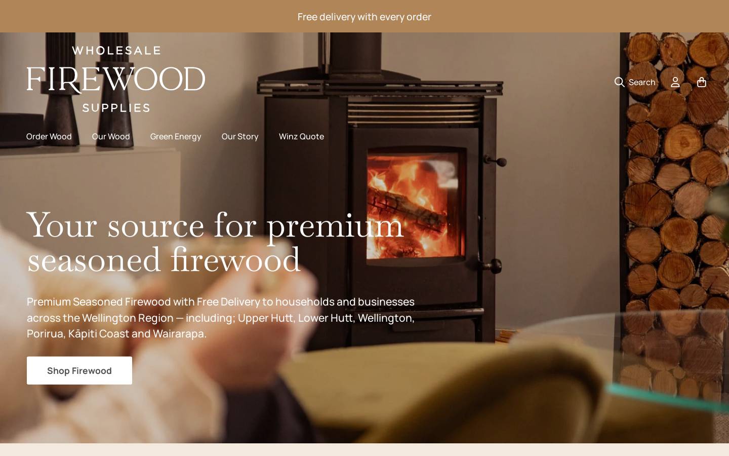 firewoodsupplies.co.nz homepage screenshot