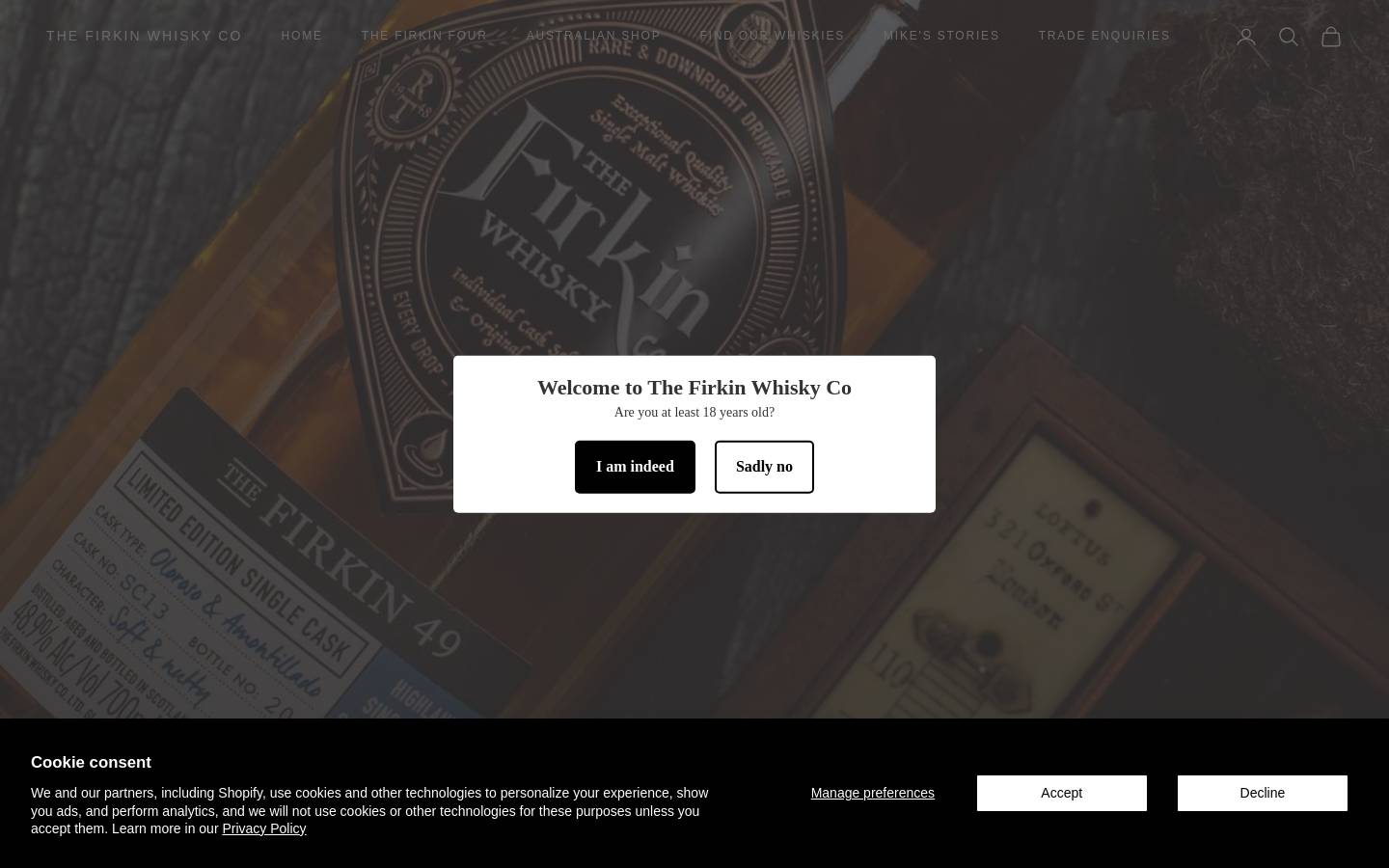 firkinwhisky.co homepage screenshot