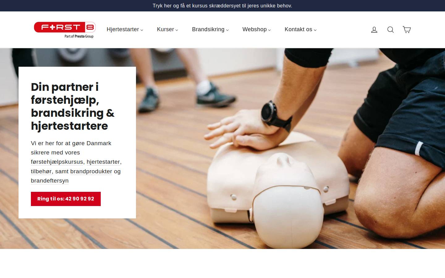 First-8.dk - Sammen skaber vi et sikkert Danmark homepage screenshot