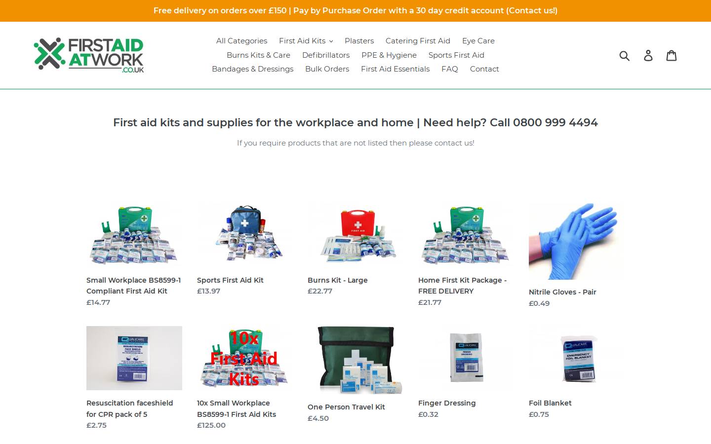 firstaidatwork.co.uk homepage screenshot